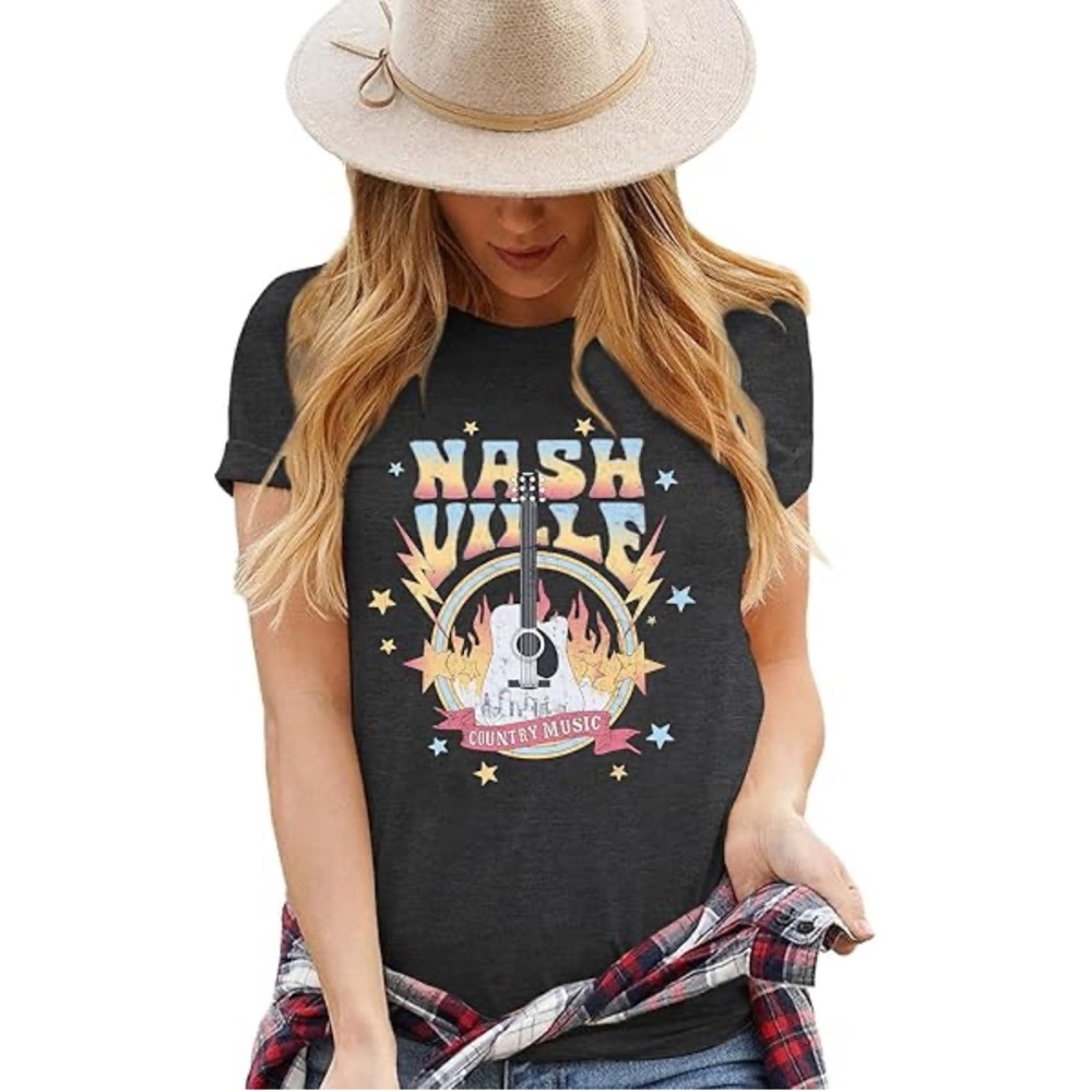 Nashville Music City Black Super Soft T-Shirt